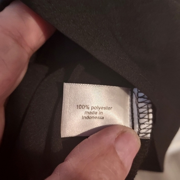 Lane BRYANT Career black button down BLOUSE NECK TIE SCARF RIBBON BOW sz 22W 24W - Picture 7 of 9